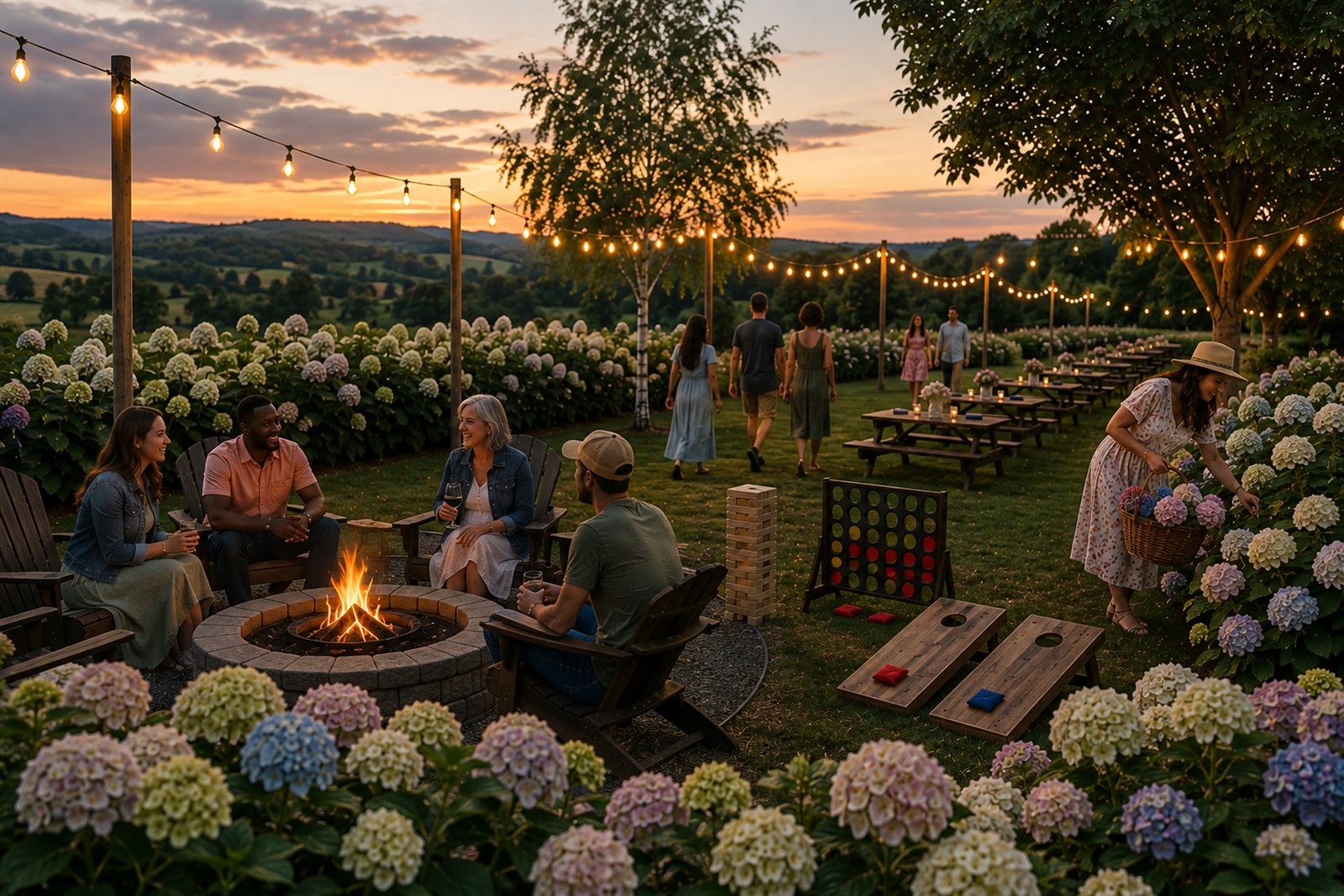 The Garden Room lawn at Blooming Meadows Farm